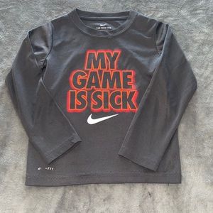Nike Tee “My Game Is Sick” Mesh Long Sleeve Shirt Size 4T